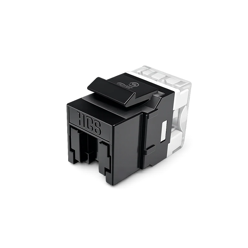 HCS CAT6 UTP Keystone Jack RJ-45 180° Siyah - V2 J6E-00874-BK
