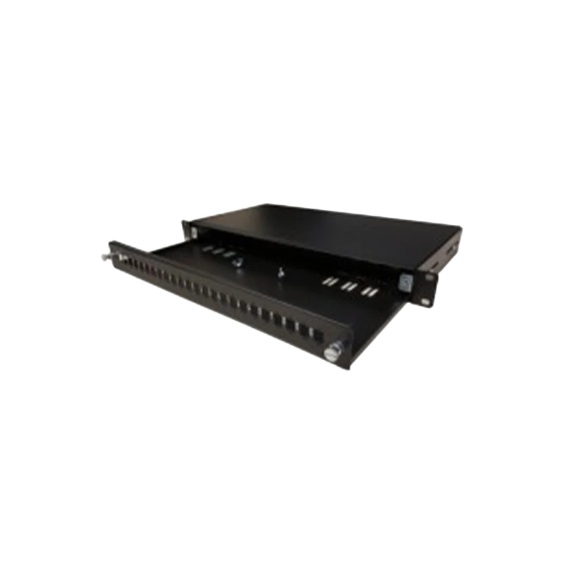HCS Fiber Optic LC Duplex Patch Panel 24 Port Blank 1U - Black PFO-12425-1U